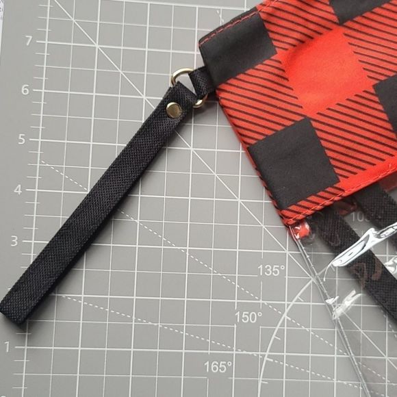 Red Black Buffalo Check Plaid Stadium Bag Straps - Picture 7 of 8